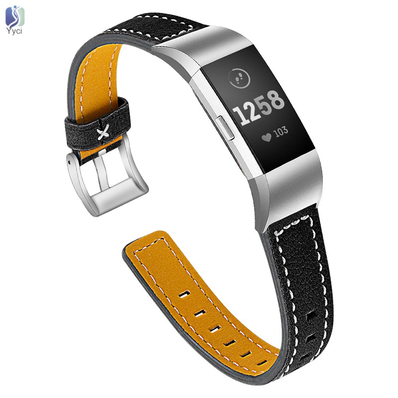 Dây da cao cấp cho đồng hồ thông minh Fitbit Charge 2