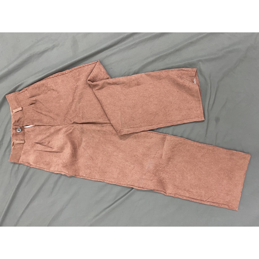 Quần ống rộng nữ dài 100cm chất nhung tăm cạp khóa trước thời trang Banamo Fashion 952