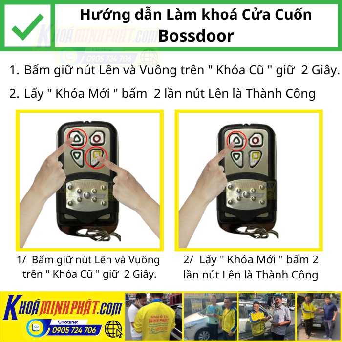 Chìa khóa Remote Cửa Cuốn Bossdoor