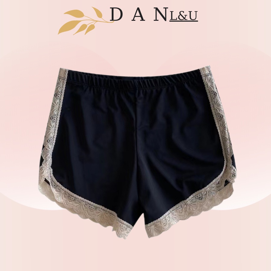 Quần Đùi Cotton Co Dãn Mặc Nhà Thoáng Mát Viền Ren Xinh Xắn DAN L&amp;U 510