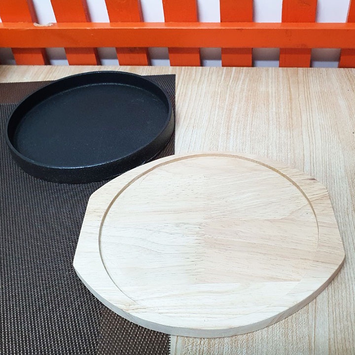 Đế Lót nồi chảo gỗ size Fi 18 - 20 - 22cm hình Oval tiện dụng