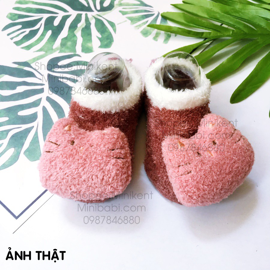Vớ lông chống trượt đầu thú , tất thú đáng yêu cho bé