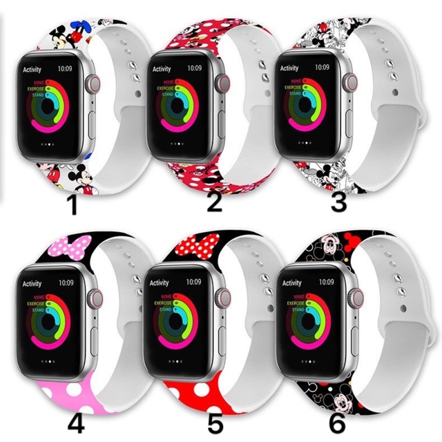 Dây cao su hình disney dễ thương dành cho Apple Watch