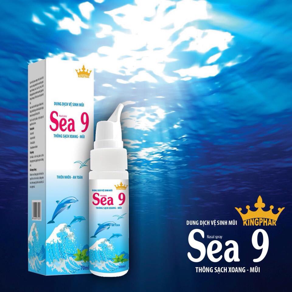 Dung Dịch Vệ Sinh Mũi  SEA 9 Kingphar  - chai 70 ml- Làm sạch, thông mũi, dùng cho trẻ em và người lớn