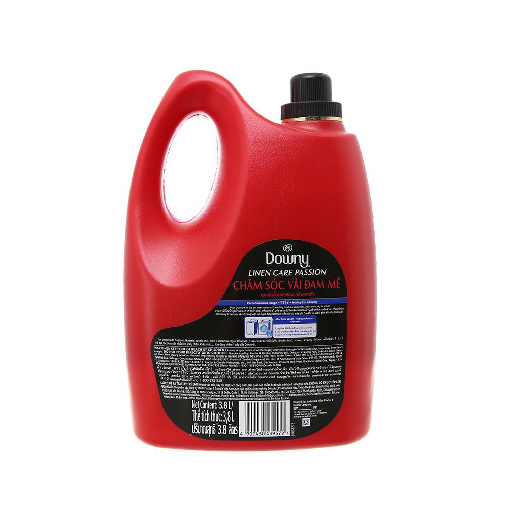 Nước xả chăm sóc vải Downy Hương Đam mê/ Huyền Bí / Nắng mai 3.8 kg