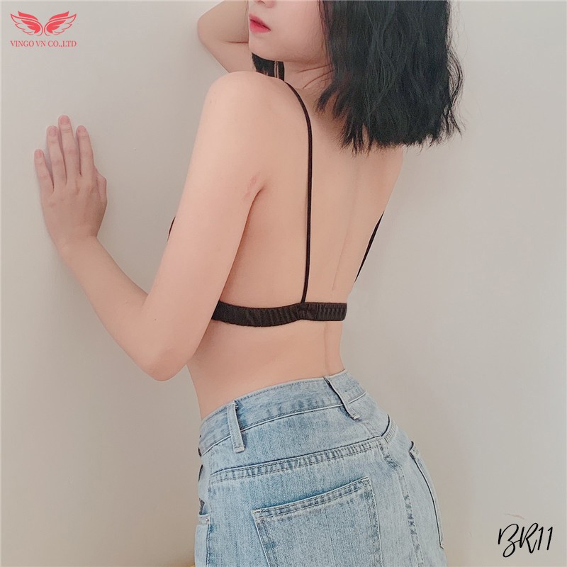 [MUA BRA TẶNG QUẦN CHIP XINH] Áo Lót Nữ Bra Lụa Không Gọng Đệm Vừa Tặng Quần Ren Đen Sexy Quyến Rũ BR11 VNGO | BigBuy360 - bigbuy360.vn