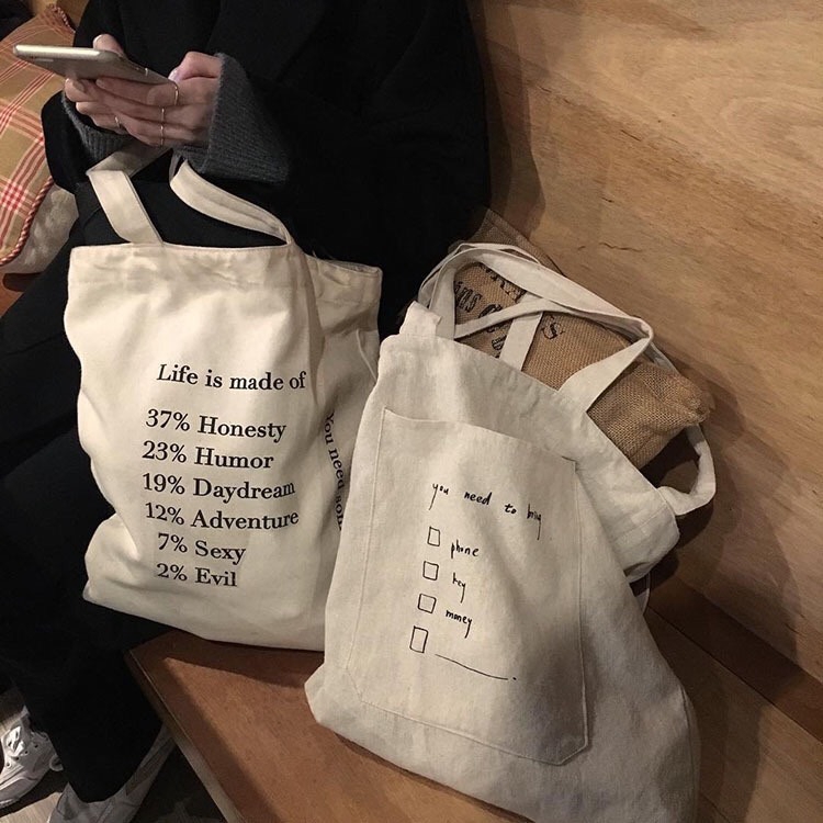 TúI Vải Tote Bag XinhStore Đeo Vai Mặt Méo