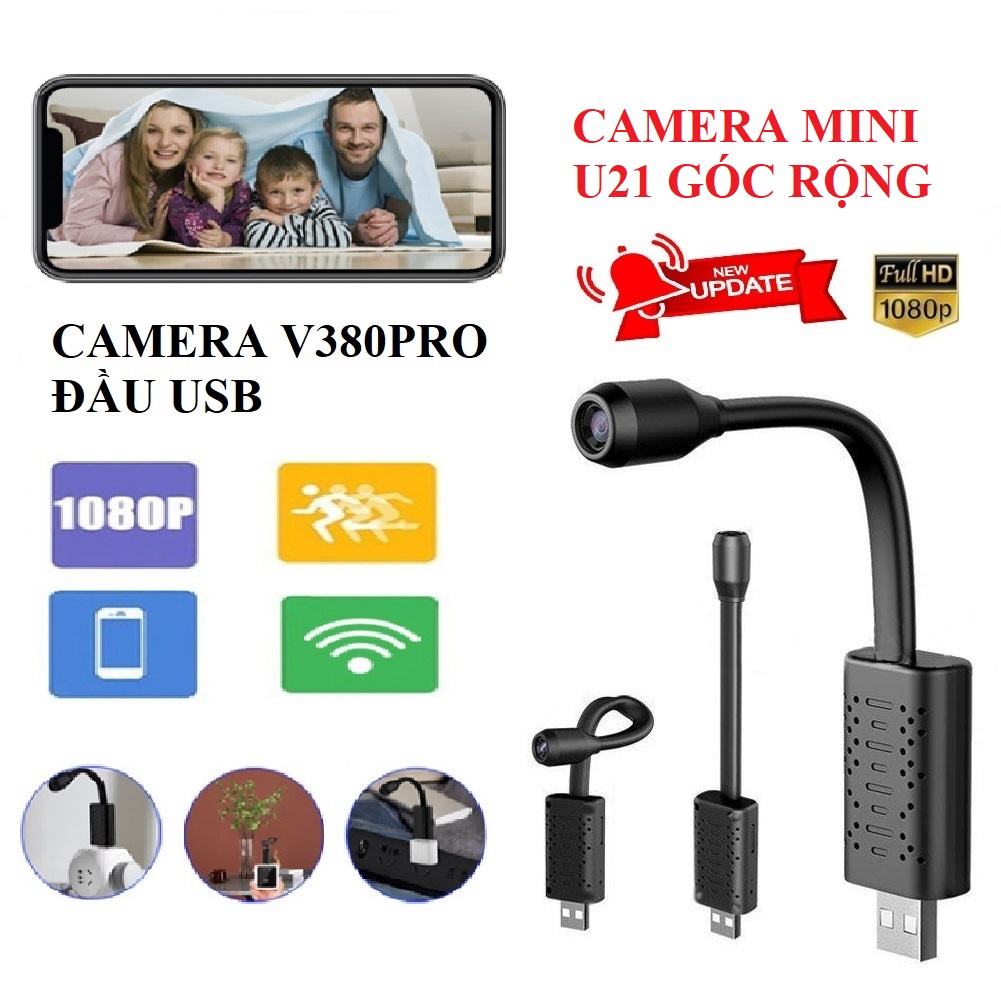 [Bán hòa vốn xin 5*] Camera mini wifi V380 pro, camera mini u21 pro góc nhìn rộng | BigBuy360 - bigbuy360.vn