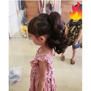 Tóc giả nữ đẹp ❤️FREESHIP❤️ Ngoặm xoăn ngắn 25cm - dành cho bé