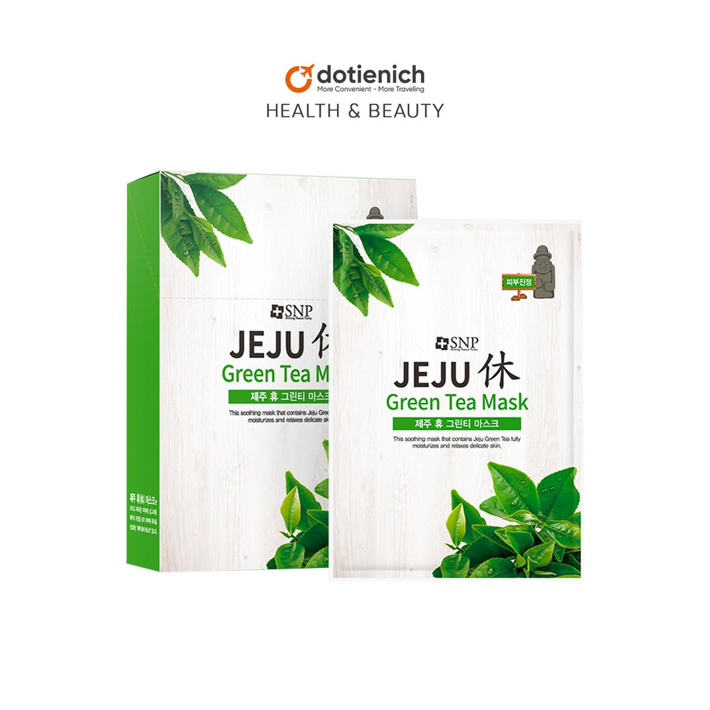 Mặt nạ dưỡng da SNP chiết xuất trà xanh làm dịu da nhạy cảm - Jeju Green Tea Mask - 1 miếng