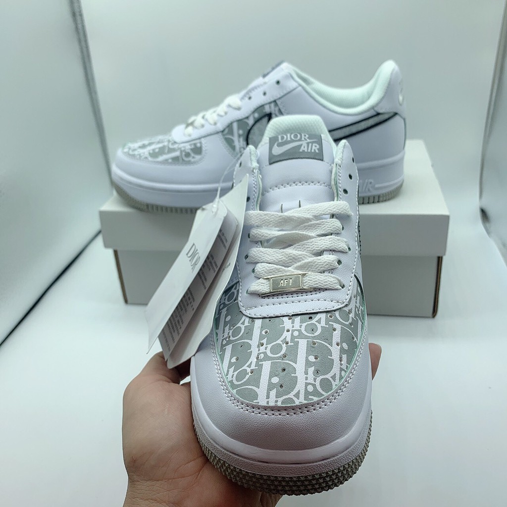 Giày Af1 Dior Trắng đế xám 🏆HOT TREND🏆 Sneaker Nam Nữ Đủ Size : 39-43/Giày AIR DlOR cổ thấp | BigBuy360 - bigbuy360.vn