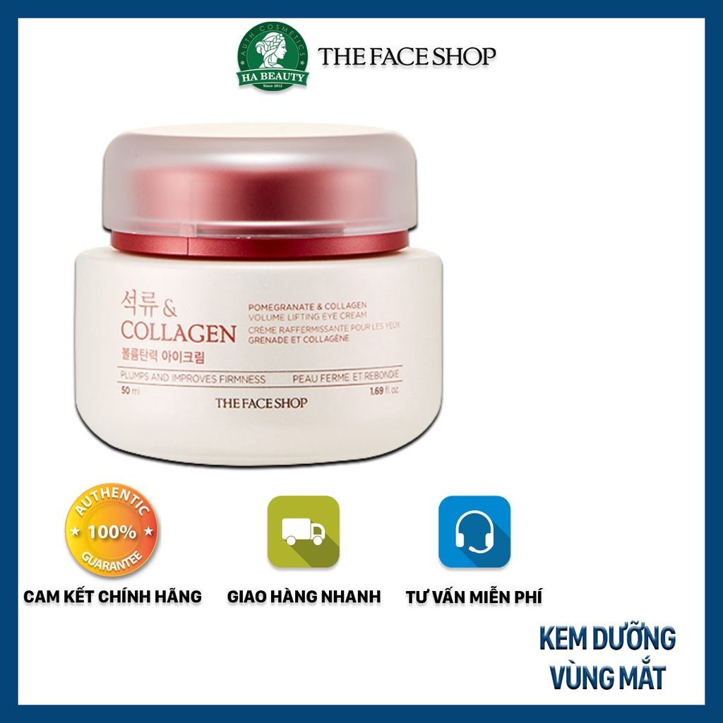 Kem dưỡng vùng mắt The Face Shop Pomegranate & Collagen Volume Lifting Eye Cream 50ml