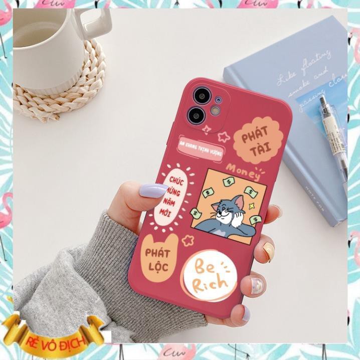 Ốp lưng iphone vuông cartoon năm mới 5s/6/6plus/6s/6splus/7/7plus/8/8plus/x/xr/xs/11/12/pro/max/plus/promax - Awifi X5-5