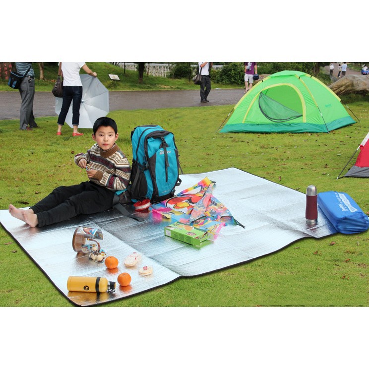 Tấm thảm picnic trải lều cách nhiệt 1.9m x 1m giá rẻ thảm du lịch phượt picnic