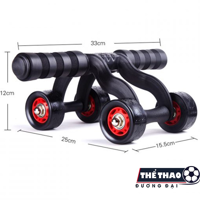 Con Lăn Tập Bụng 4 Bánh AB DOMINAL WHEEL - Tập Thể Dục, Tập Gym Tại Nhà Tặng Kèm Thảm