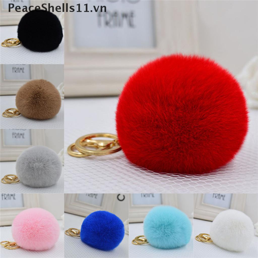 [PeaceShells11] Móc Khóa Điện Thoại Gắn Bóng Lông Thỏ Dễ Thương