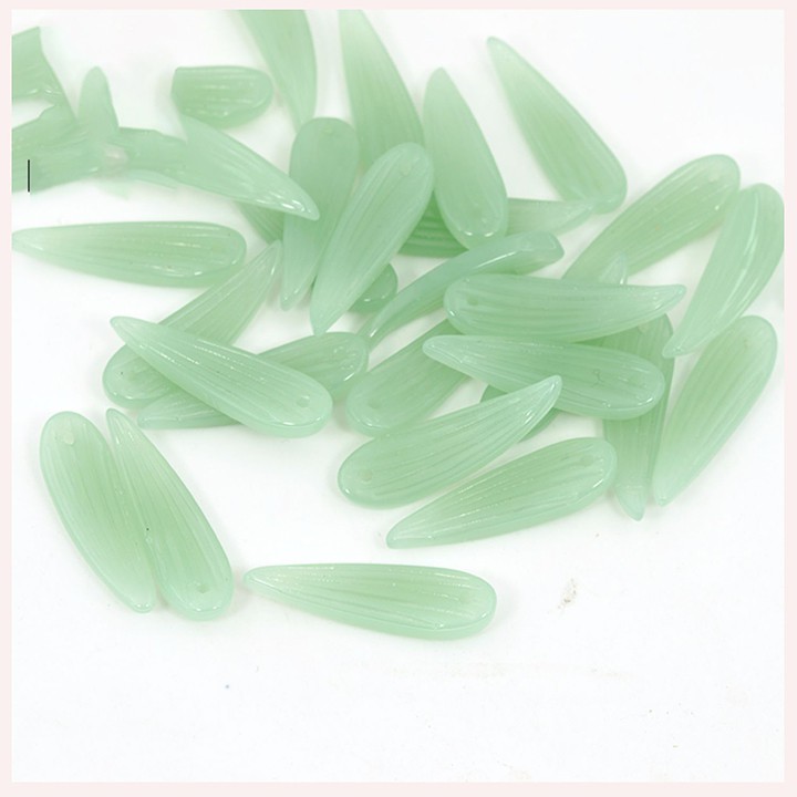 5 lá tre trúc thủy tinh 9*30mm nguyên liệu làm trâm  làm trang sức cổ trang cosplay cổ phục