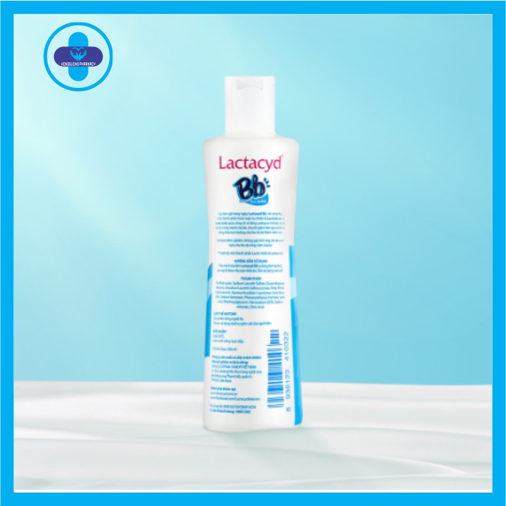 Lactacyd BB chai 250ml Sữa tắm gội hằng ngày cho bé,Giảm Rôm Sảy & Hăm Kẽ
