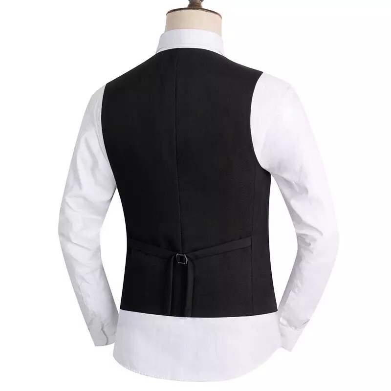 Áo Gile Nam Cao Cấp VINMEN Form Ôm Trẻ Trung Đai Tôm Sau Lưng Cách Điệu