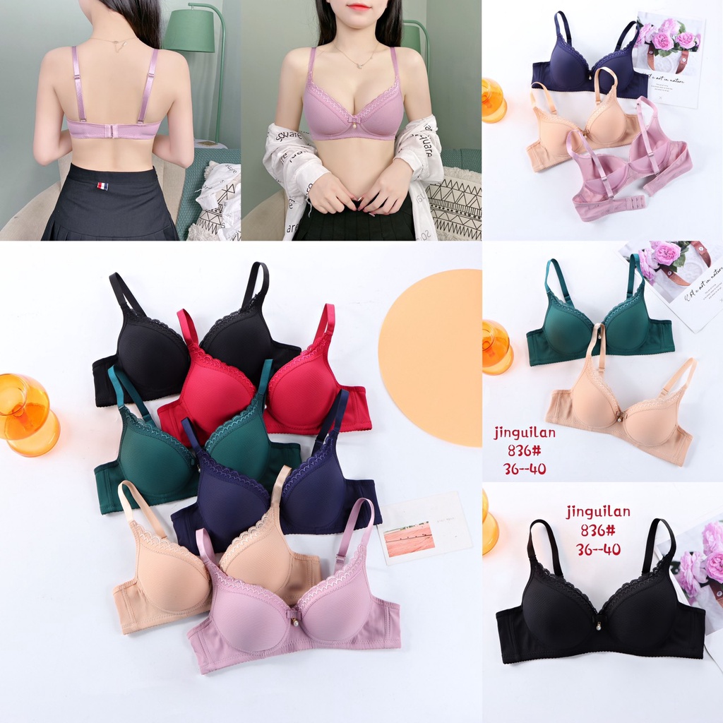 Áo Ngực Viền Ren Mềm Mại Có Lớp Lót Nâng Ngực Mỏng