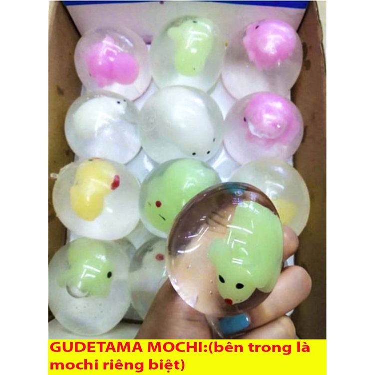 Squishy Mochi Trứng Bóp Trút Giận Gudetama bên trong là thú Mochi dẻo siêu mềm mịn dễ thương bóp xả stress