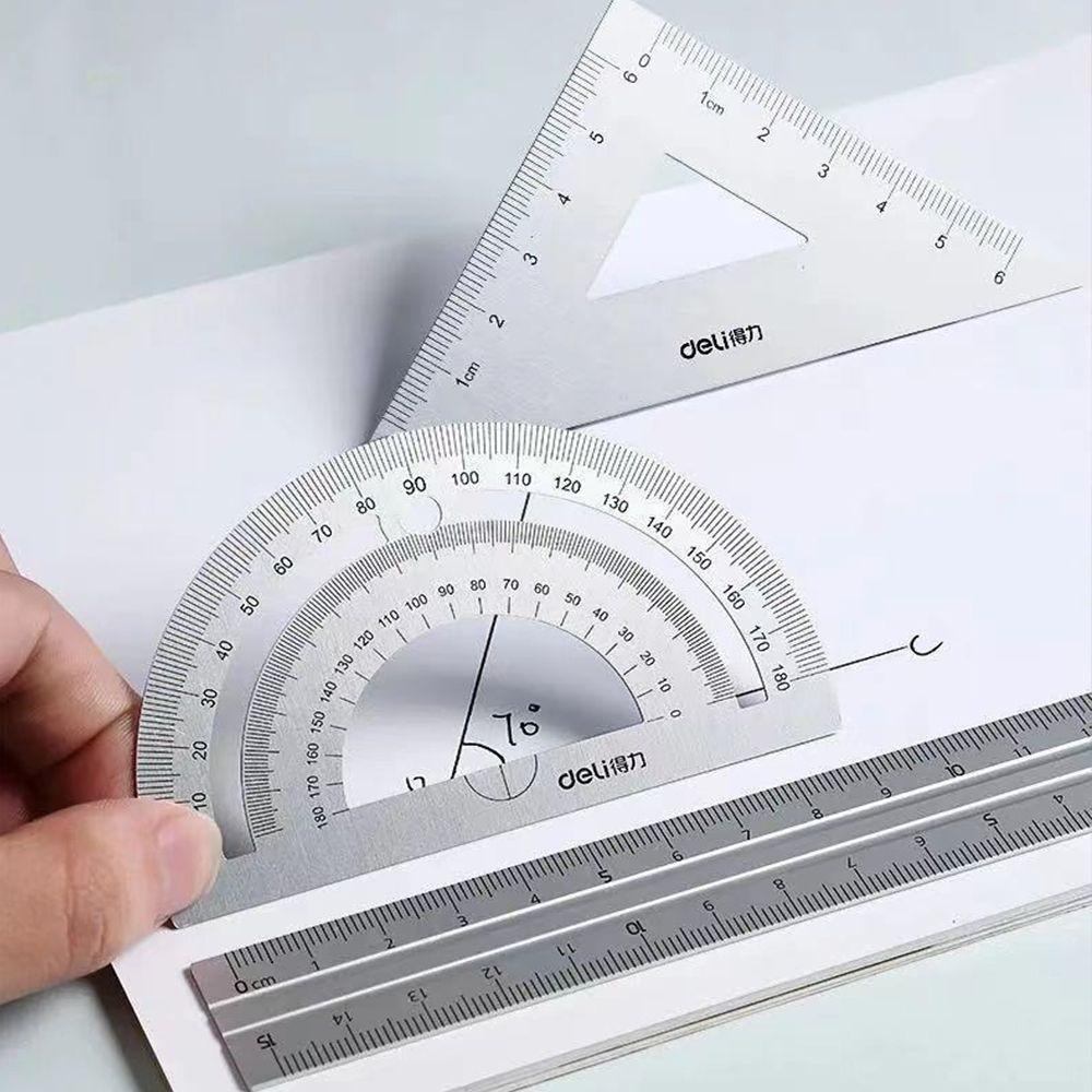 Bộ Thước Nhôm Vẽ Hình Học Nhỏ Gọn Tiện Dụng Cho Học Sinh