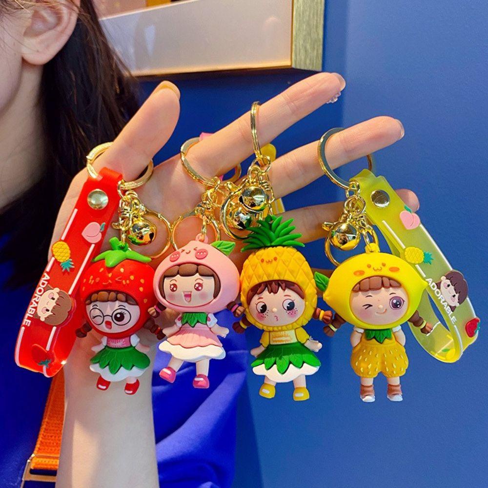 Rebuy1 Móc Chìa Khóa Xe Hơi / Búp Bê Hình Trái Cây / Trái Đào Dễ Thương