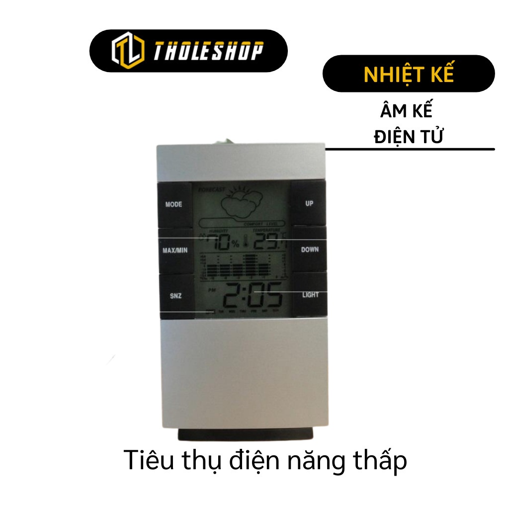 Nhiệt Ẩm Kế SSR 3210 Kiêm Đồng Hồ Để Bàn Sang Trọng (LA5673)