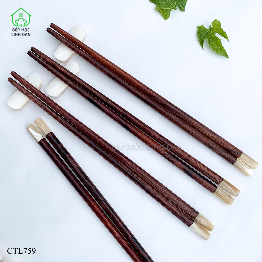 Đũa Gỗ Cẩm Lai Cẩn Ốc Biển New Zealand HAHANCO  Vân Đẹp Siêu Sạch