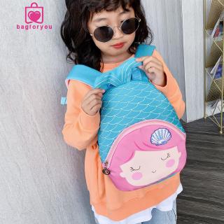 Bagforyou❀Kids Cartoon Cute  Backpack Fish Tail School Shoulder Bag