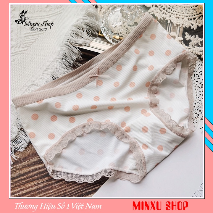 Quần lót nữ họa tiết chấm bi dễ thương vải tăm lạnh siêu mềm mịn mát lịm , quần lót học sinh kute Minxu shop 1928