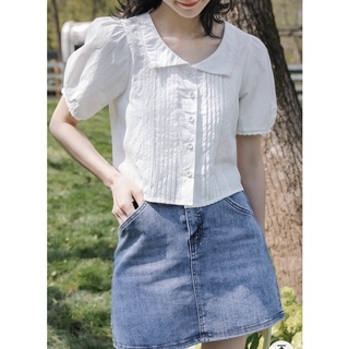 Áo sơ mi dáng croptop A02