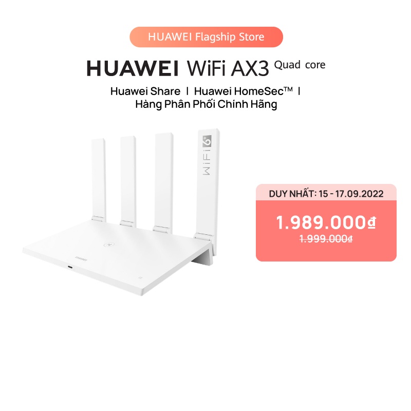 Bộ định tuyến HUAWEI WiFi AX3 Pro (CPU 4 nhân)