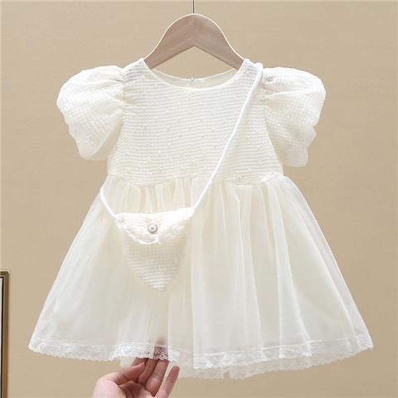 Đầm Công Chúa Phối Lưới Thiết Kế Mới Thời Trang Mùa Hè Cho Bé Gái