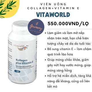 Viên uống đẹp da Kollagen plus vitamin E 100v