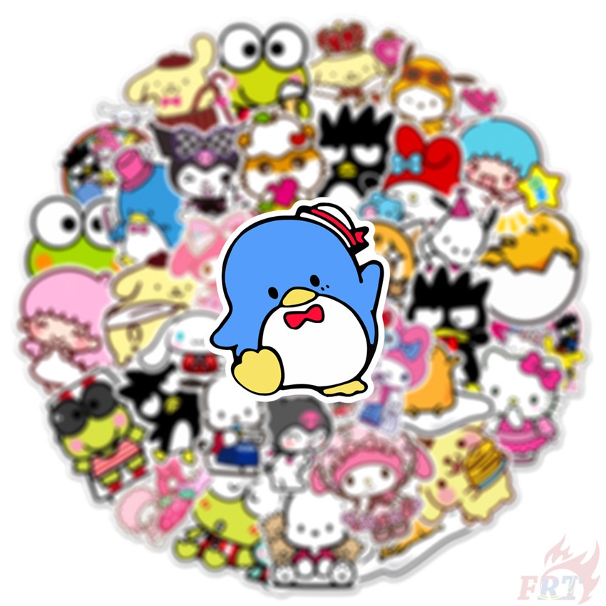 ❉ Sanrio Cartoon Kawaii Character Mixed Series 04 Stickers ❉ 50Pcs/Set Q Melody Kuromi Kerokero Keroppi Cinnamoroll Hello Kitty DIY Fashion Luggage Laptop Skateboard Decals Doodle Stickers