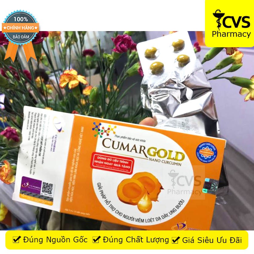 [MẪU MỚI] CumarGold New - Hỗ trợ bảo vệ niêm mạc dạ dày, giảm nhanh triệu chứng viêm loét dạ dày, tá tràng - cvspharmacy