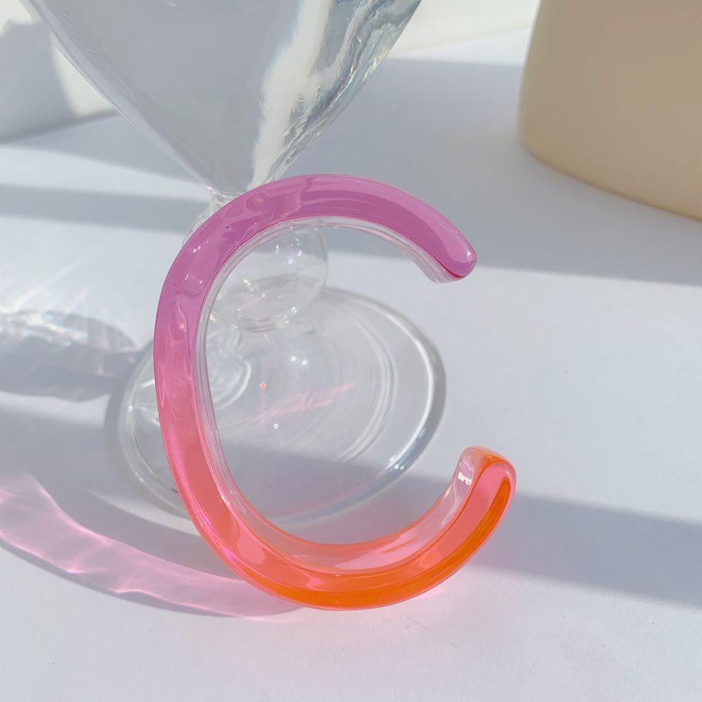 Vòng Tay Hở Bản Rộng Màu Kẹo Họa Tiết Hình Học Đơn Giản Phong Cách Hàn Quốc Cho Nữ