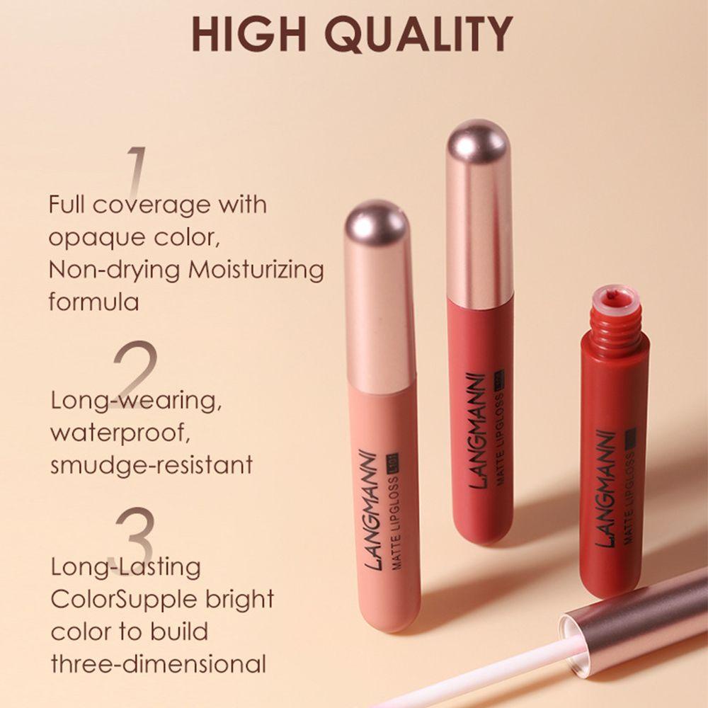 EUTUS Hộp 6 Son Môi Trang Điểm Màu Nhung Lâu Trôi EUTUS