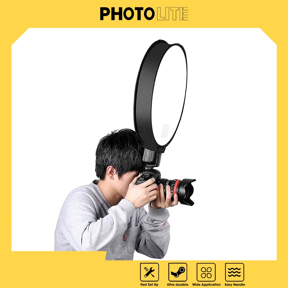 Tản sáng tròn 30 cm Photolite PA069 cho flash cầm tay có túi đựng