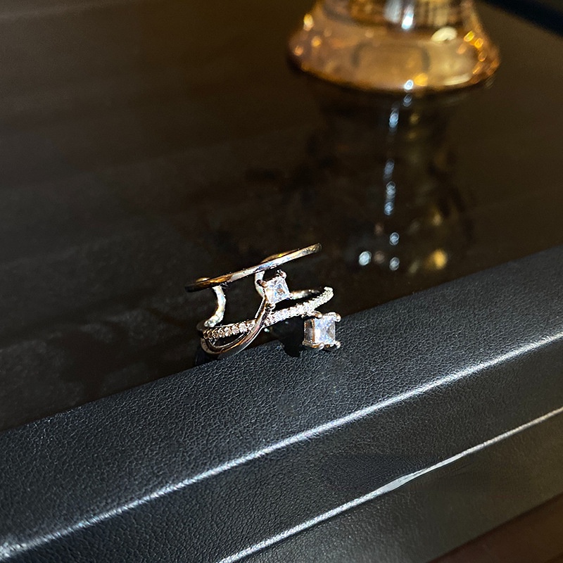 Nhẫn Zircon dành cho nữ Nhẫn có thể điều chỉnh mở