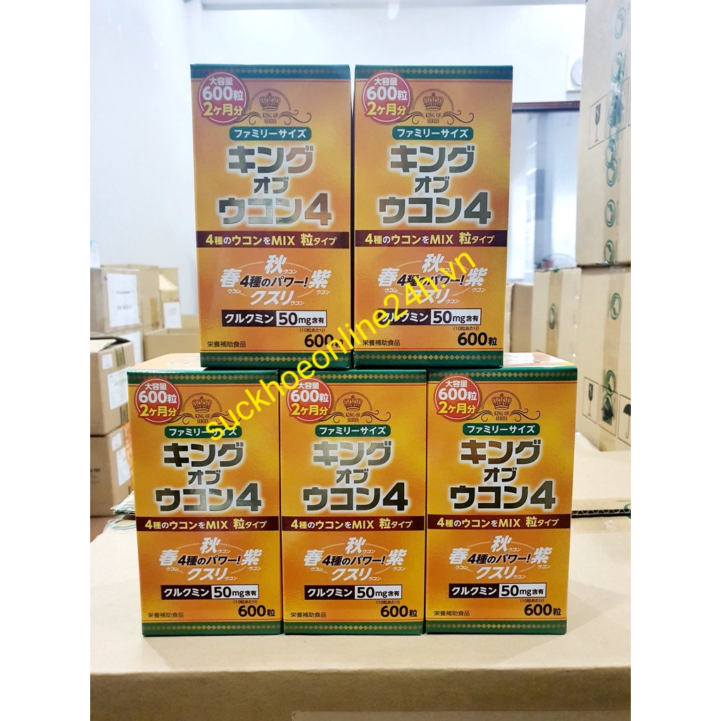 Viên uống chiết xuất nghệ Nhật Bản - King Ukon 4 - Giảm đau dạ dày - Giảm viêm loét dạ dày