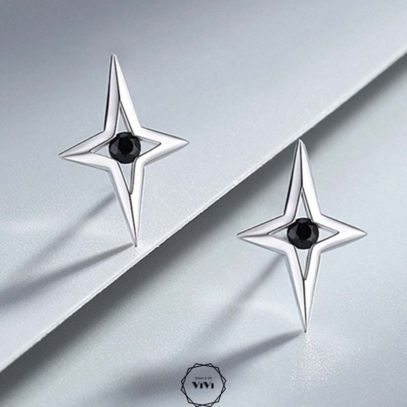 Bông tai Bạc 925 cao cấp kiểu khuyên ghim Atahost – ViVi_Gift