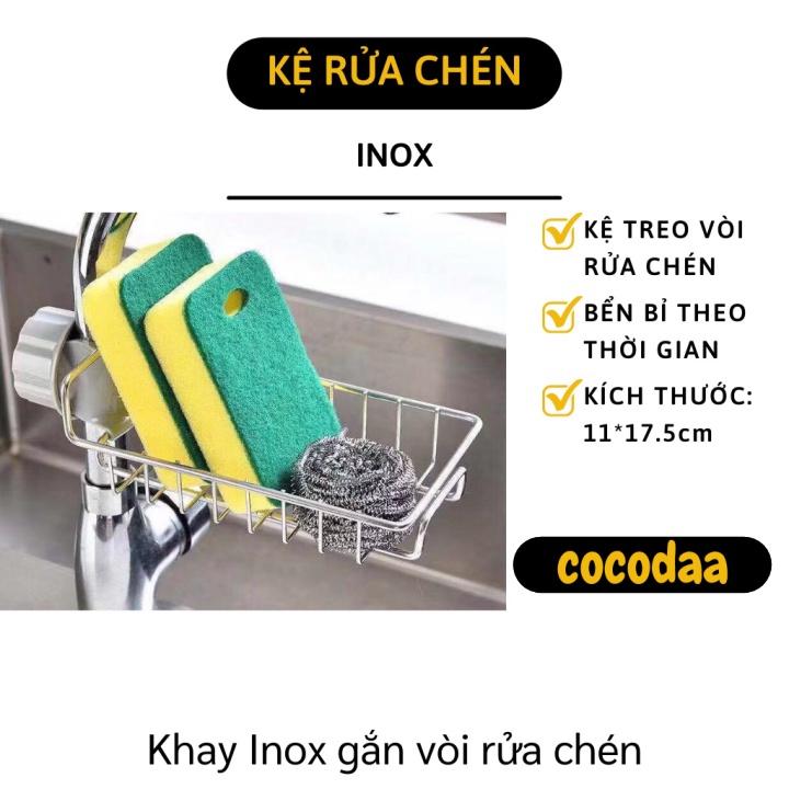 Khay Inox - Khay Đựng Miếng Rửa Chén, Xà Phòng Tiện Dụng, Tiết Kiệm Không Gian 7517 [FREESHIP]