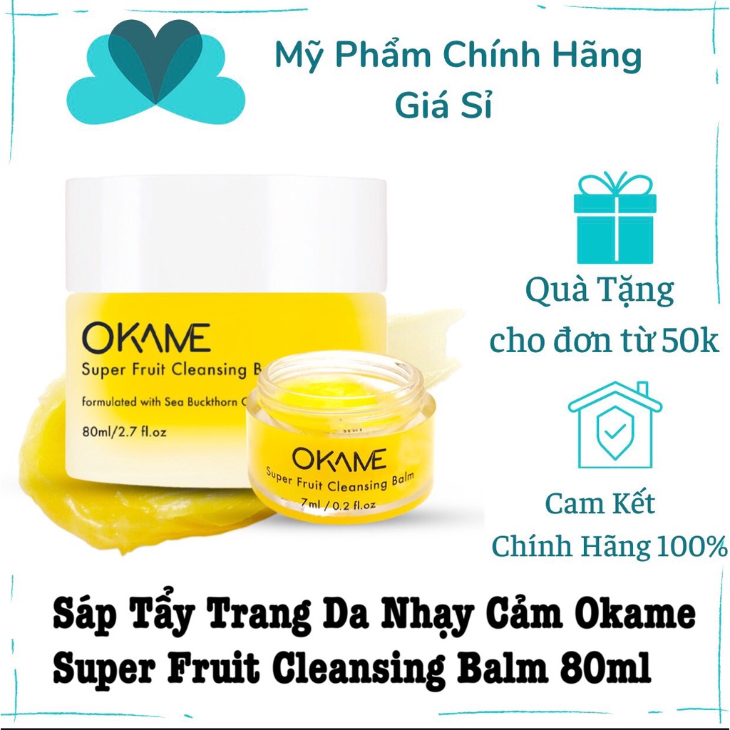 Sáp Tẩy Trang cho da nhạy cảm và mẹ bầu Okame Super Fruit Cleansing Balm 80ml