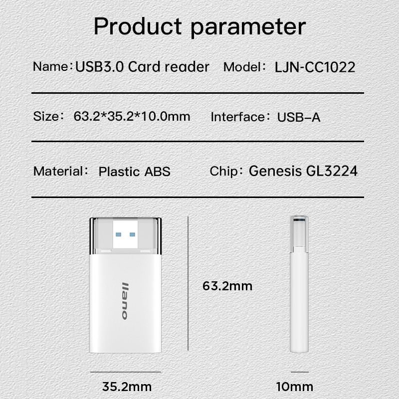Đầu đọc thẻ nhớ USB 3.0 llano hỗ trợ SD/MicroSD/TF 5Gbps 512GB