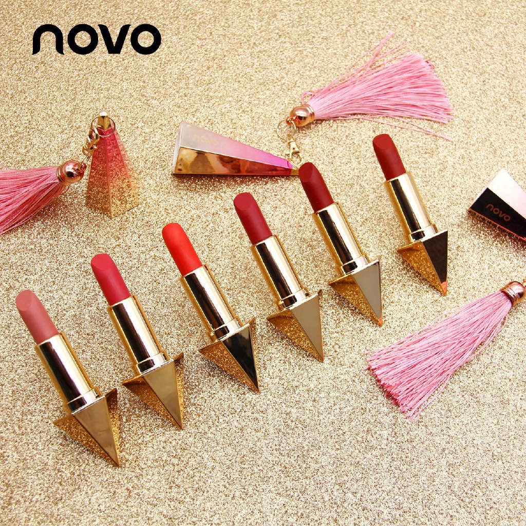 Novo Girly Heart Diamond Bright Lipstick Non-stick Cup Moisturizing Non-bleaching Lipstick