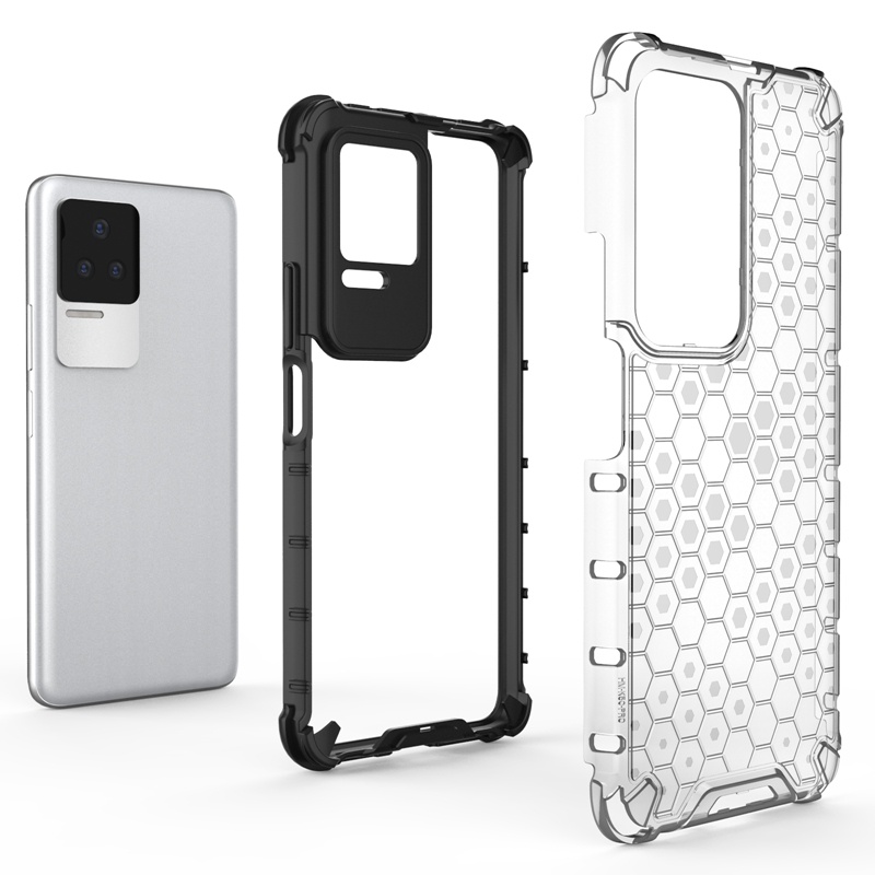 Ốp Điện Thoại TPU PC Trong Suốt Họa Tiết Tổ Ong Chống Sốc Cho Xiaomi Redmi K50 Pro