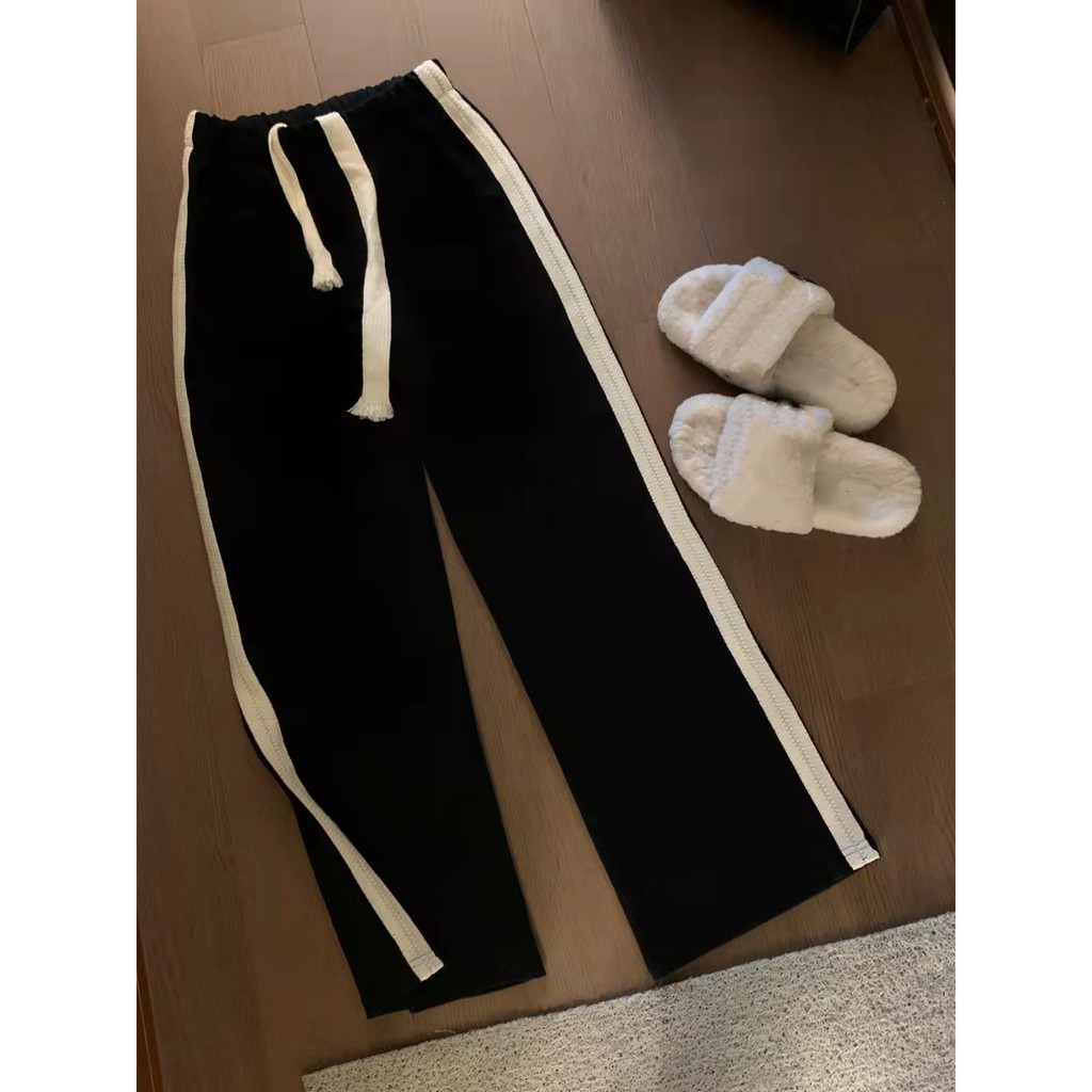 Quần thể thao lưng cao ống rộng thời trang