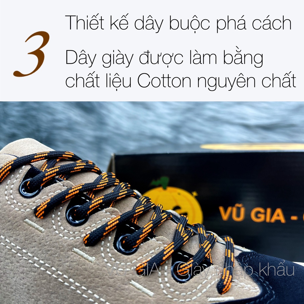 Giày nam da lộn cổ thấp nhập khẩu chính hãng VŨ GIA trẻ trung Sắc màu xu hướng 2021